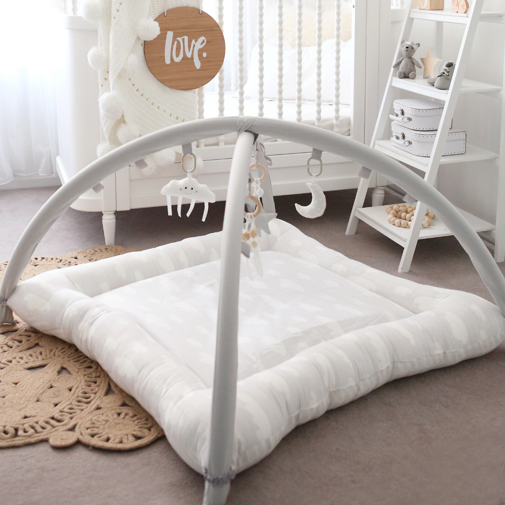 Grey and white play top gym